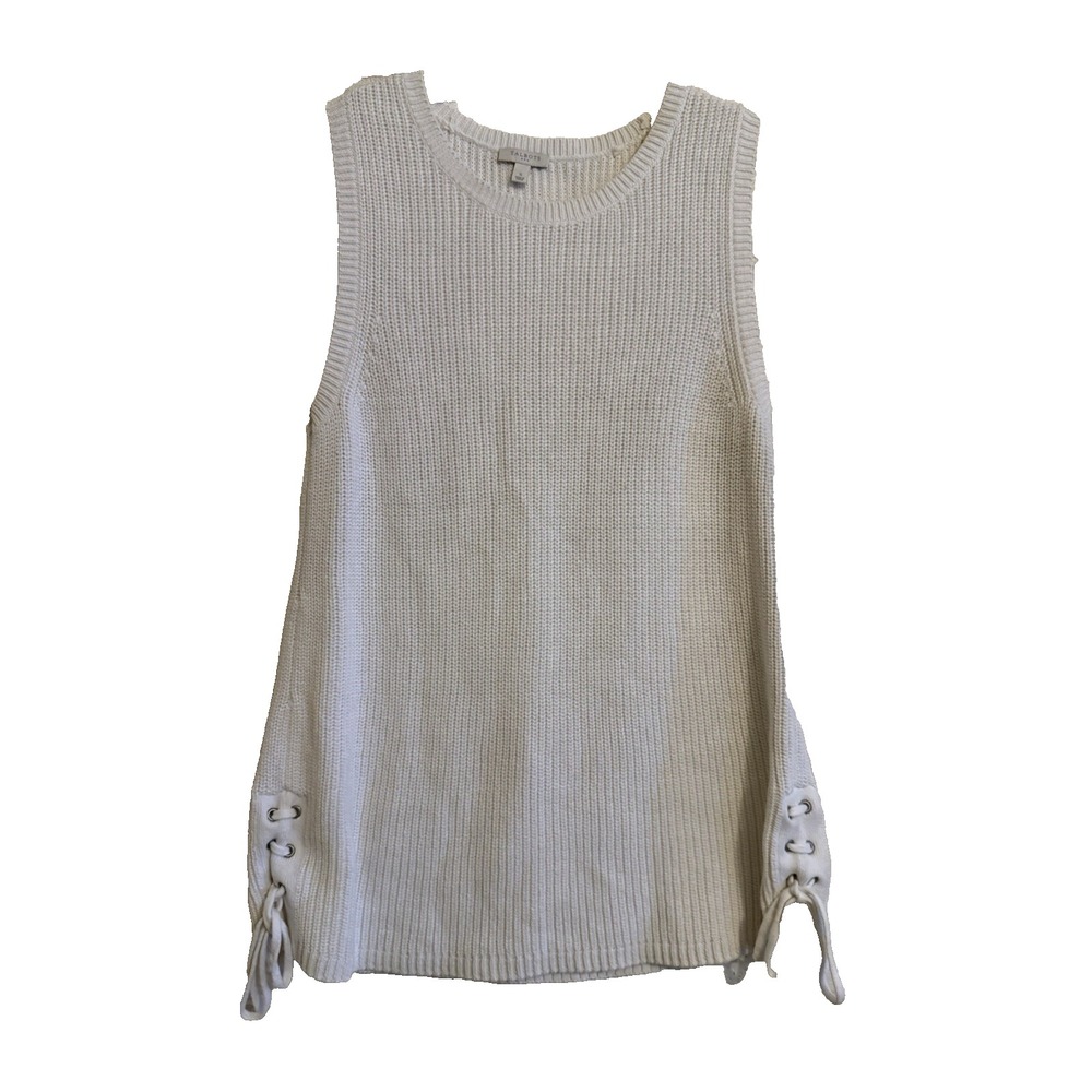 Talbots Women's Modern Ribbed Sleeveless Top Crew Neck Tunic Sweater Sz Small